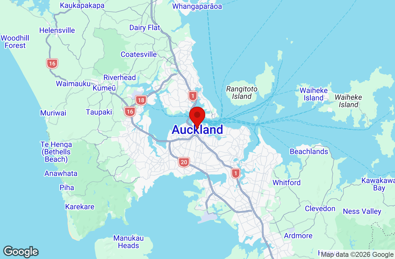 Map of the Auckland area served by Affordable Movers