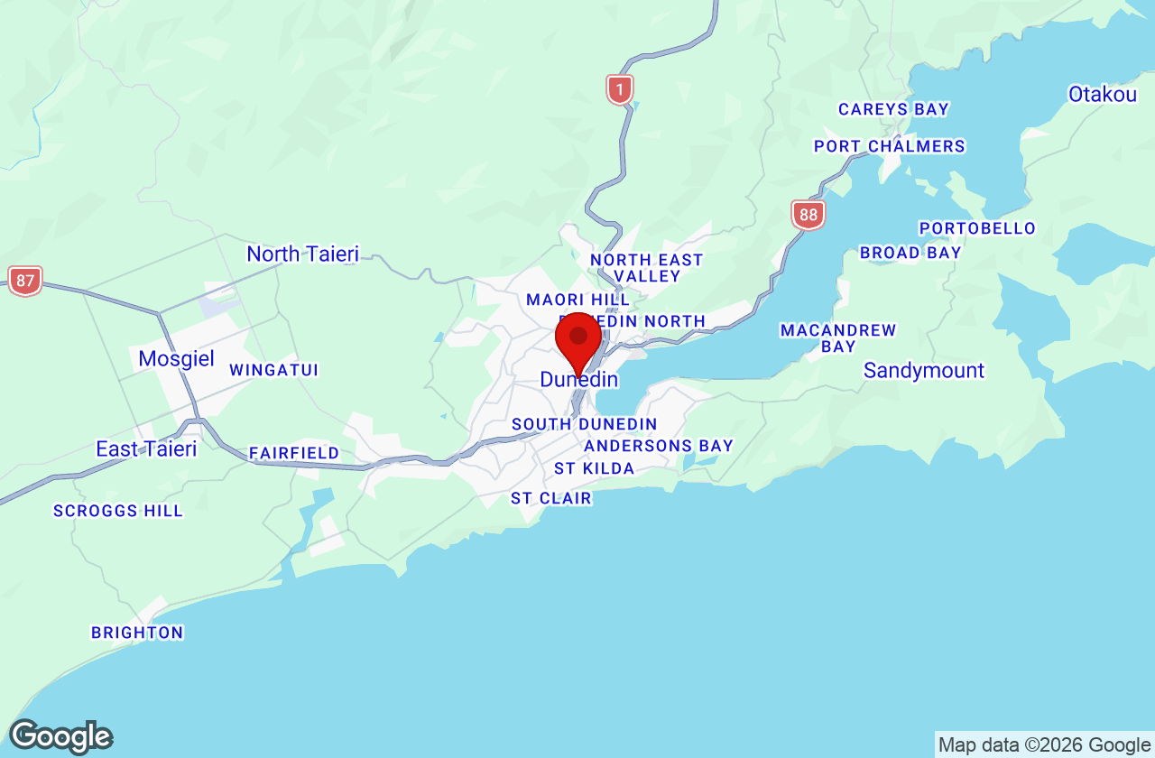 Map of the Dunedin area served by Affordable Movers