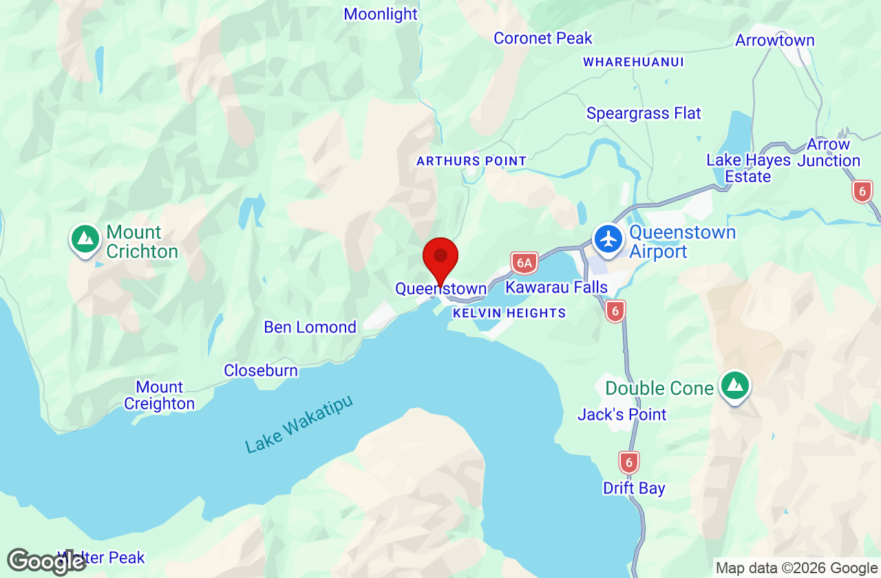 Map of the Queenstown area served by Affordable Movers