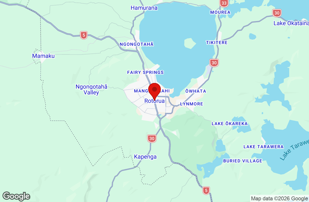 Map of the Rotorua area served by Affordable Movers
